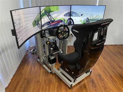 realistic racing simulator cockpit.